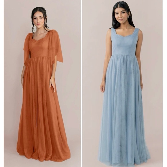 Revelry Madeline Rust Tulle Maxi Dress - Picture 1 of 12